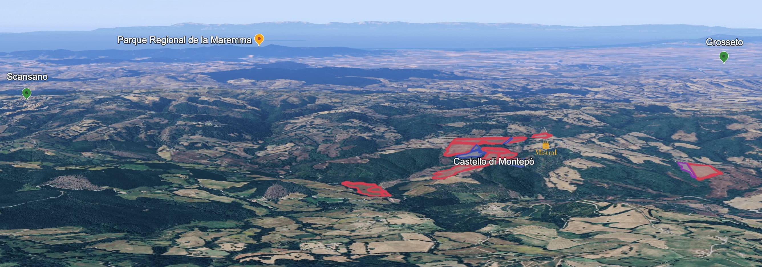Mapa do terroir - Sassoalloro Oro Toscana 2019