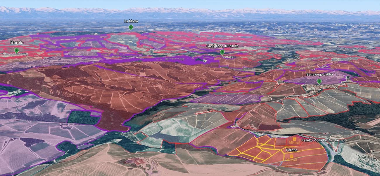 Mapa do terroir - Barolo Falletto Vigna Le Rocche 2019