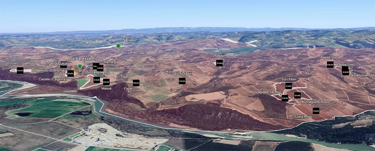 Mapa do terroir - Gaja Barbaresco 2022