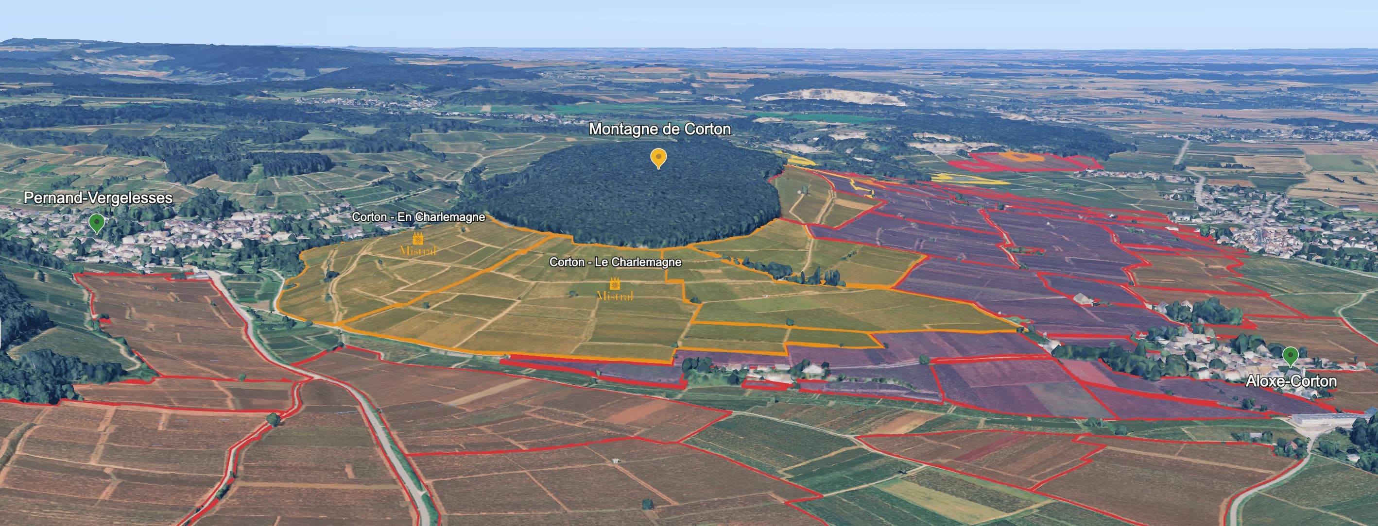 Mapa do terroir - Esprit Leflaive Corton-Charlemagne Grand Cru 2022