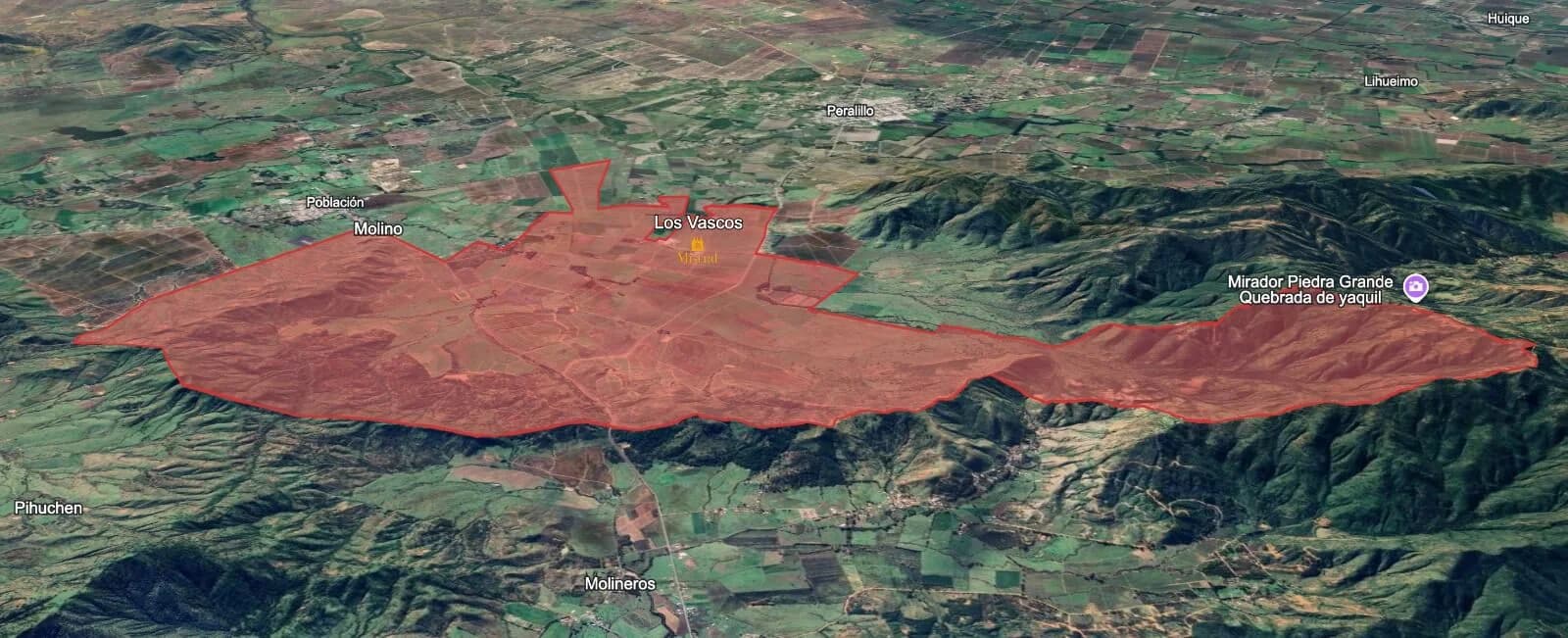 Mapa do terroir - Los Vascos Cabernet Sauvignon 2021 - Meia gfa.